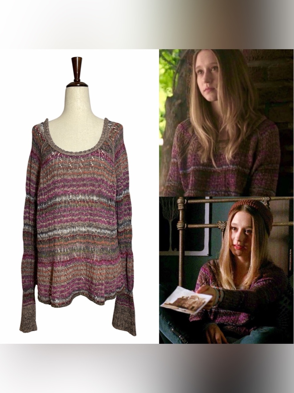 Free People • Lost In The Forest Pullover Sweater Faded Rose M ASO Violet Harmon